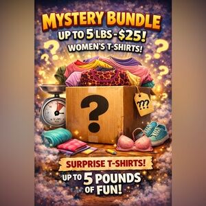 Women’s T-Shirt Mystery Bundle 5 Tops Grab Bag Size Choice